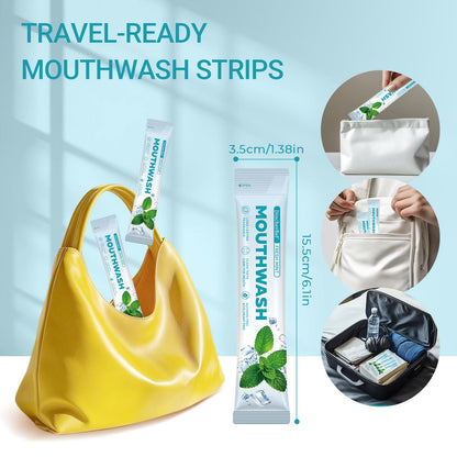 Travel-Size Alcohol-Free & Fluoride-Free Mint Mouthwash Packets – 60 Portable 0.63 oz