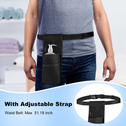 SITHON Massage Bottle Bag – Adjustable Waist Holster with Pockets (Bag Only, Black)