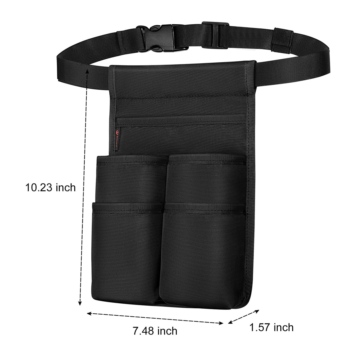 SITHON Massage Bottle Bag, Professional Massage Therapist Holster for 2 Bottles, Lotion Oil Waist Holder Organizer with Adjustable Belt, Multiple Pockets (Bag Only) (Black)