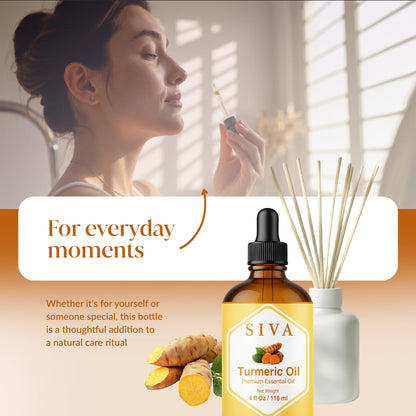 Siva Turmeric Essential Oil - 4 oz | 100% Natural Turmeric Oil for Diffuser & Skin Care