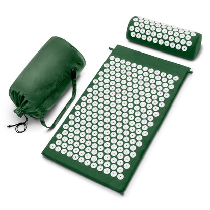 Sivan Back & Neck Pain Relief Acupressure Mat & Pillow Set – Green