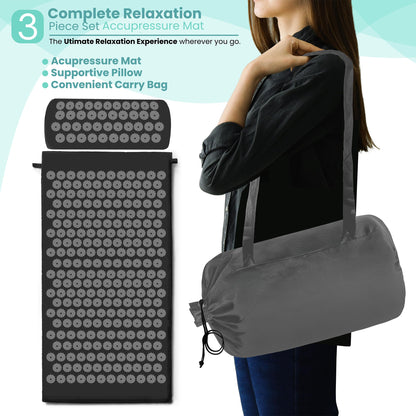 Sivan Health Acupressure Mat & Pillow Set – Stress Relief, Back & Neck Pain