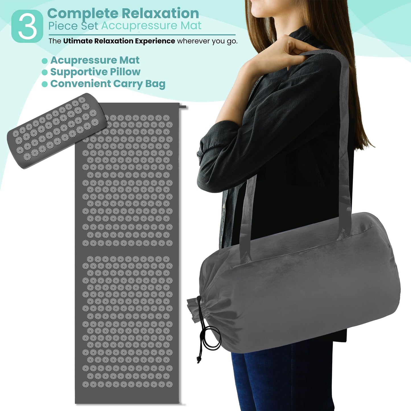 Sivan Health Acupressure Mat & Pillow Set – Stress & Pain