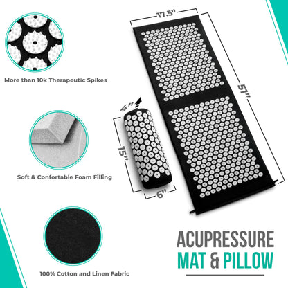 Sivan Acupressure Mat & Pillow Set – Grounding Mat for Pain Relief, Stress & Meditation