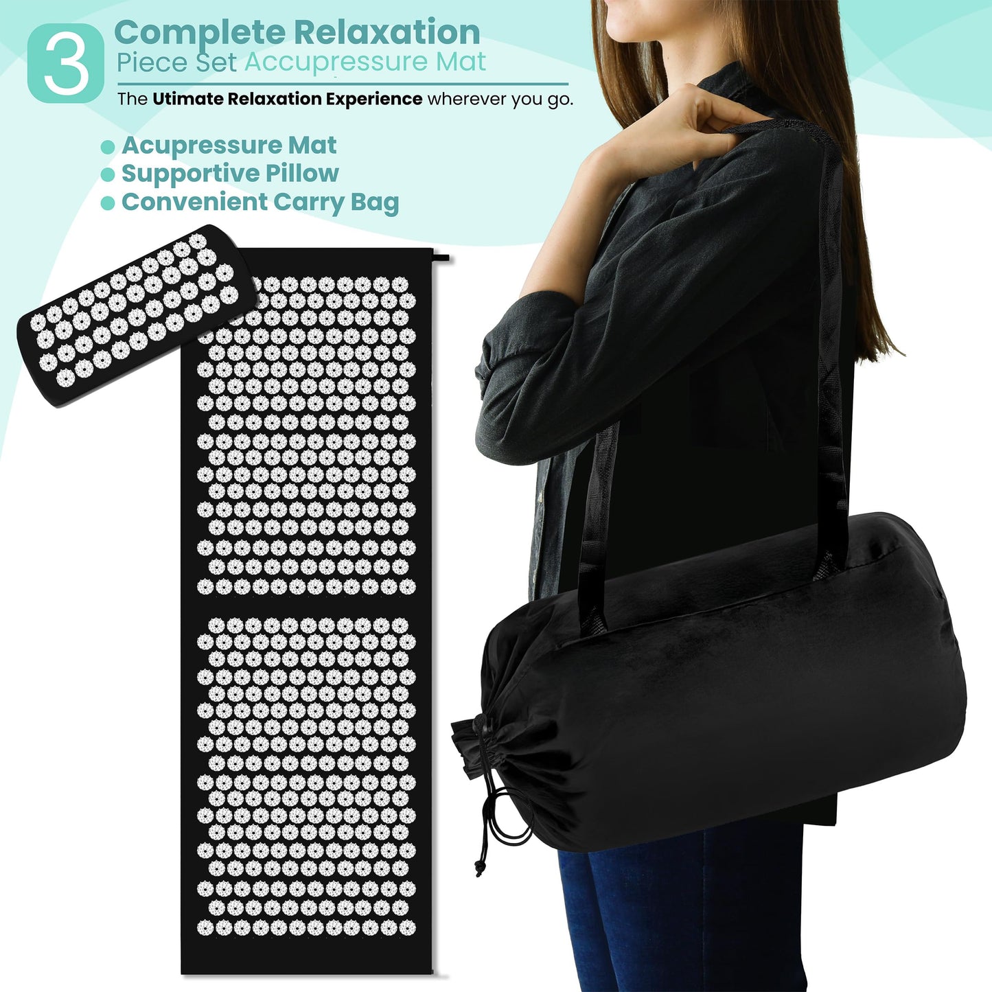 Sivan Acupressure Mat & Pillow Set – Grounding Mat for Pain Relief, Stress & Meditation