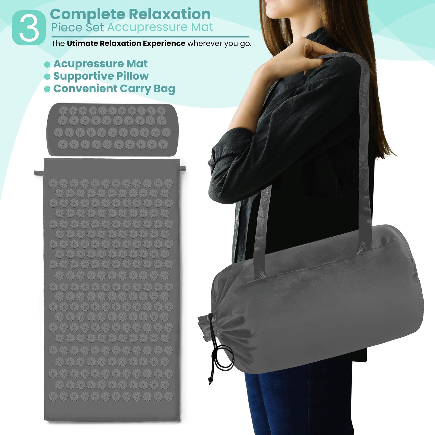 Sivan Health Acupressure Mat & Pillow Set – Grounding for Stress & Pain