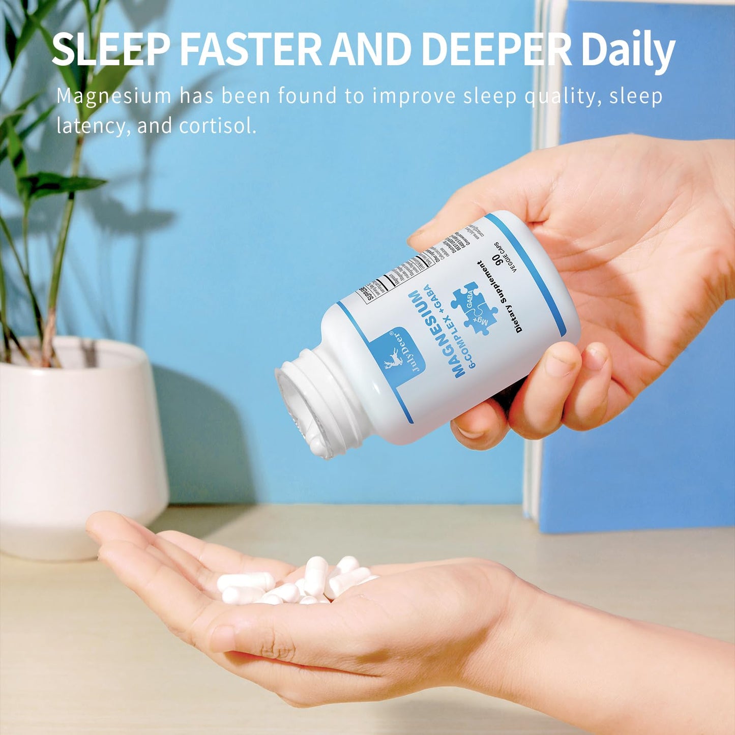 Two Bottles Sixfold Magnesium Complex – 350mg Mg Glycinate/Malate/Citrate/Taurine/Oxide/L-Threonate | Muscles & Nerves, Energy, Sleep Support | Vegan | 90 Capsules