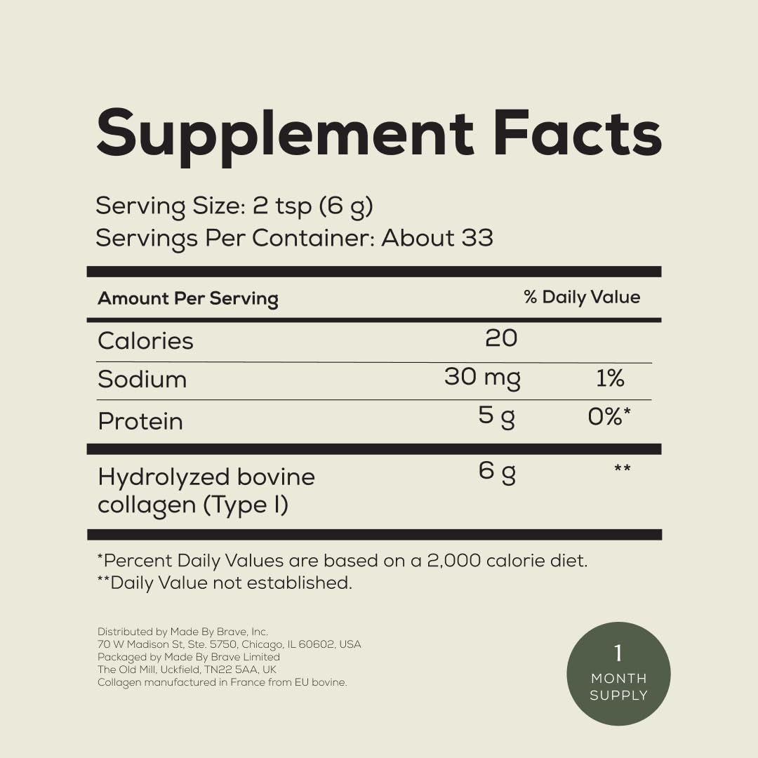 Ancient + Brave True Collagen Powder 7.05oz – EU Grass-Fed Collagen Peptides for Women