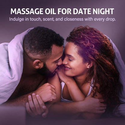Date Night Lavender Body Massage Oil for Couples – Vegan, Smooth Glide (8 fl oz)