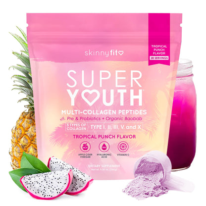 SkinnyFit Super Youth Collagen for Women - Tropical Punch, 28 Servings