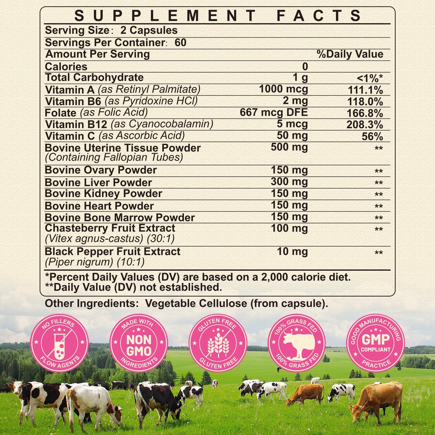 SKLIA Beef Organ Supplement for Women — Grass-Fed NZ Liver, Kidney, Heart, Uterus & Ovary for Energy & Wellness