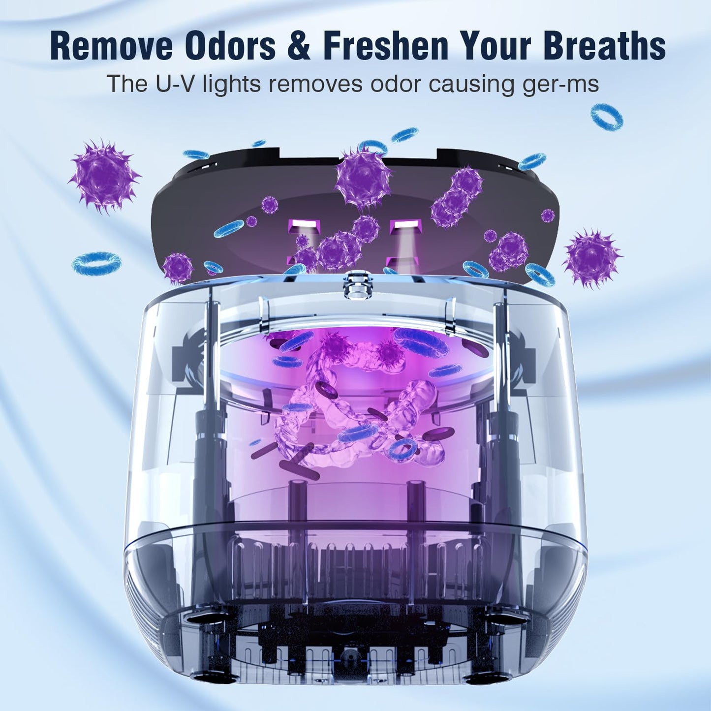 Skysipin Ultrasonic Retainer Cleaner – 45KHz, 2 Modes, 6.8oz, Black