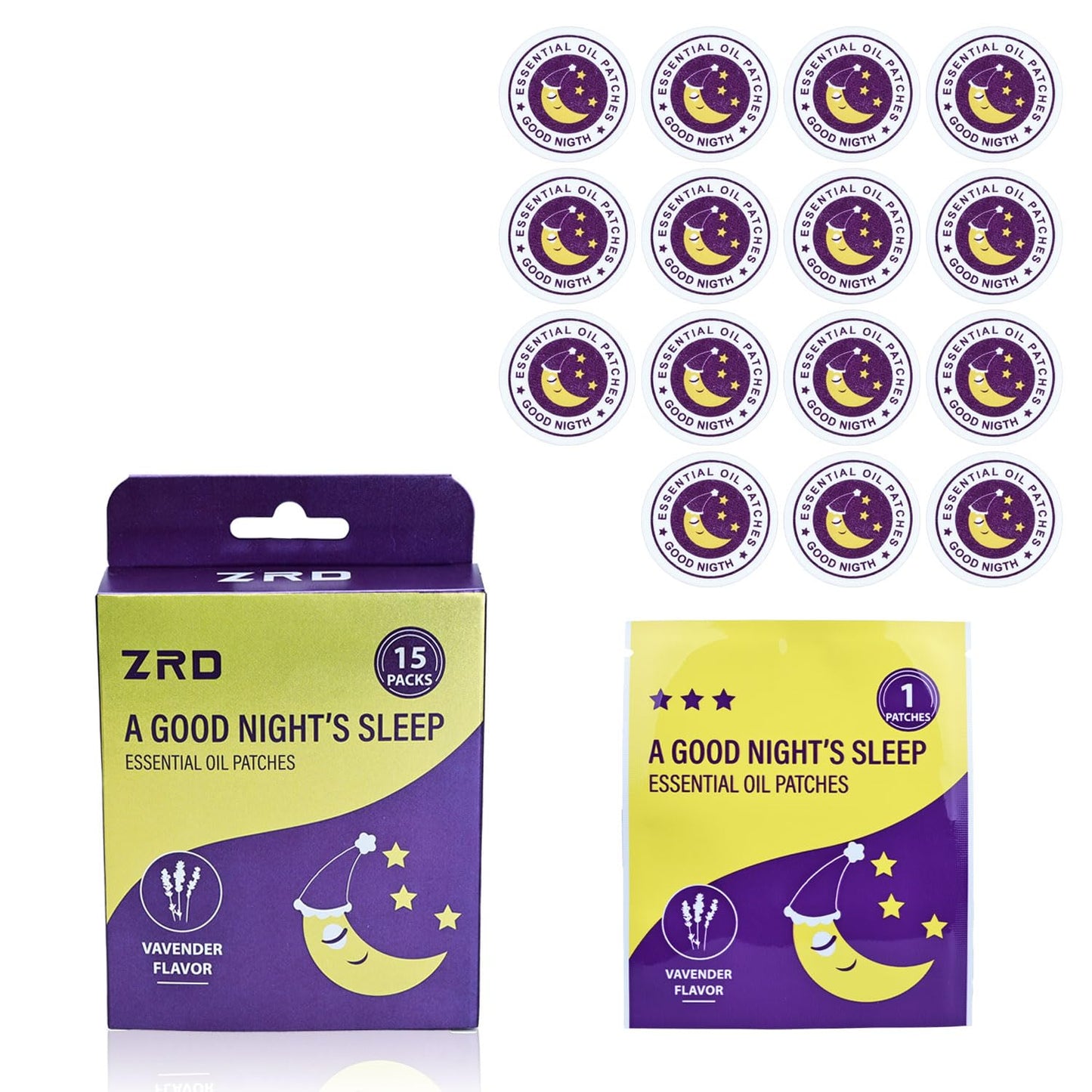 15 Pcs Sleep Patch – Lavender Aroma 2x2 in | Natural Herbal Oil