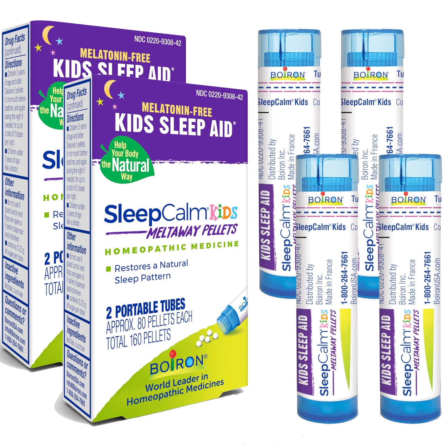 SleepCalm Kids Sleep Aid - Melatonin-Free, Non Habit-Forming | 80 Pellets per Tube, 4 Tubes