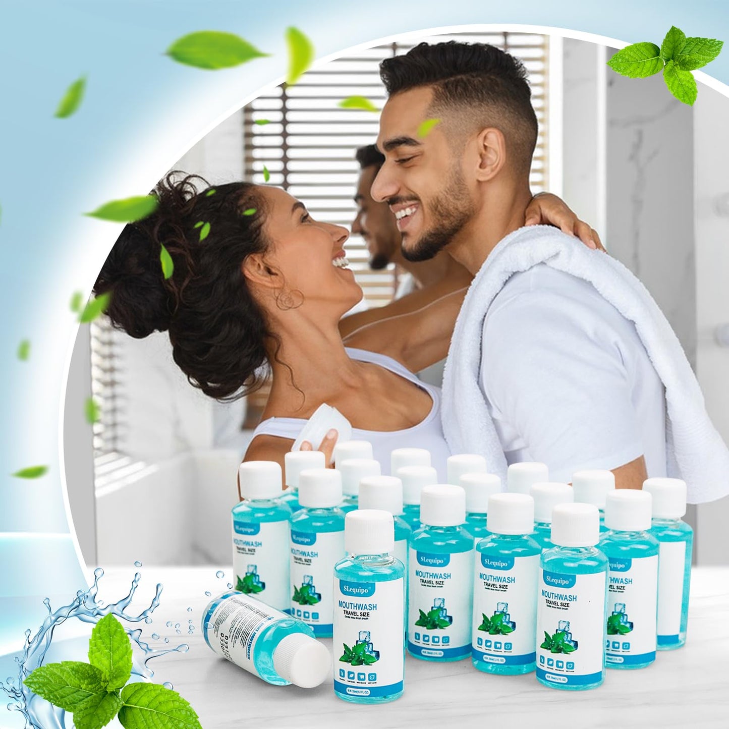 SLequipo Travel Size Mouthwash – Mint 1.2oz/35ml Bulk Pack (10 Bottles)