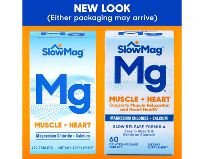 Slow-Mag Magnesium Chloride and Calcium, 60 Tablets Each (Value Pack of 3)
