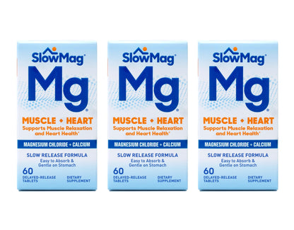 Slow-Mag Magnesium Chloride and Calcium, 60 Tablets Each (Value Pack of 3)