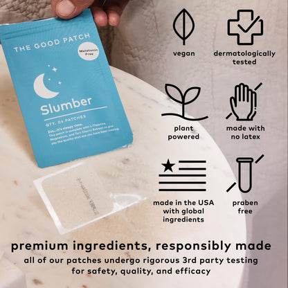 Slumber Sleep Patch by The Good Patch — Melatonin-Free, Sustained Release, Plant-Powered Wellness (24 Patches)