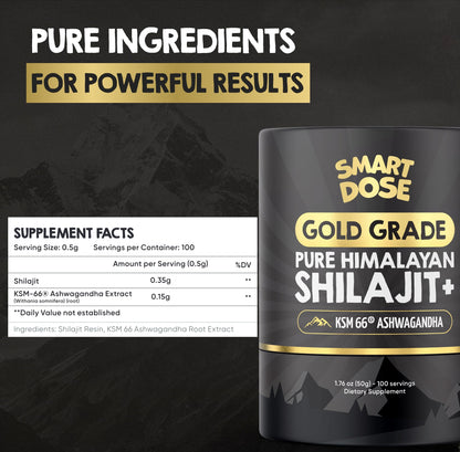 Smart Dose Himalayan Shilajit Resin – 125 Servings, 85% Fulvic Acid, Lab-Tested