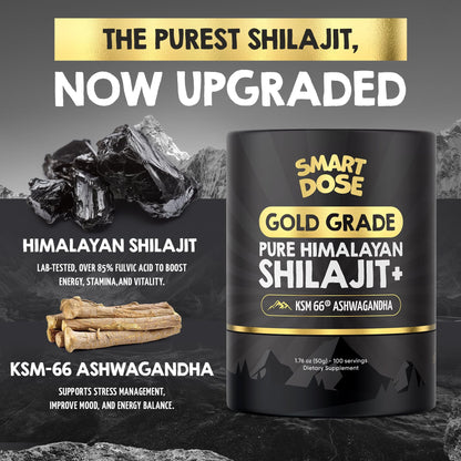 Smart Dose Himalayan Shilajit Resin – 125 Servings, 85% Fulvic Acid, Lab-Tested