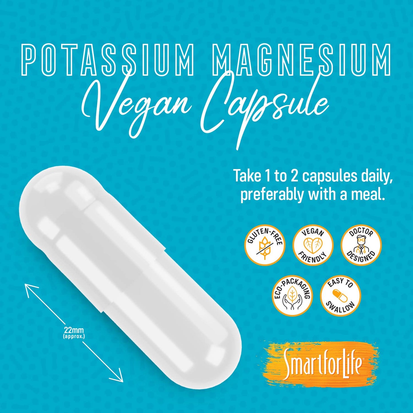 SMART FOR LIFE Potassium Magnesium Supplement – 30 Vegan Capsules | High-Absorption Mineral Complex