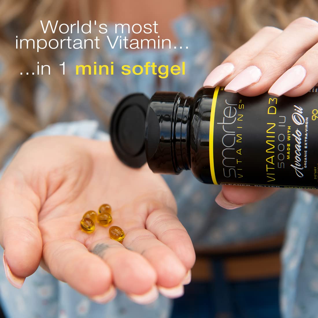 SmarterVitamins D3 5000 IU Avocado Oil — 3 Pack (270 Mini Softgels)