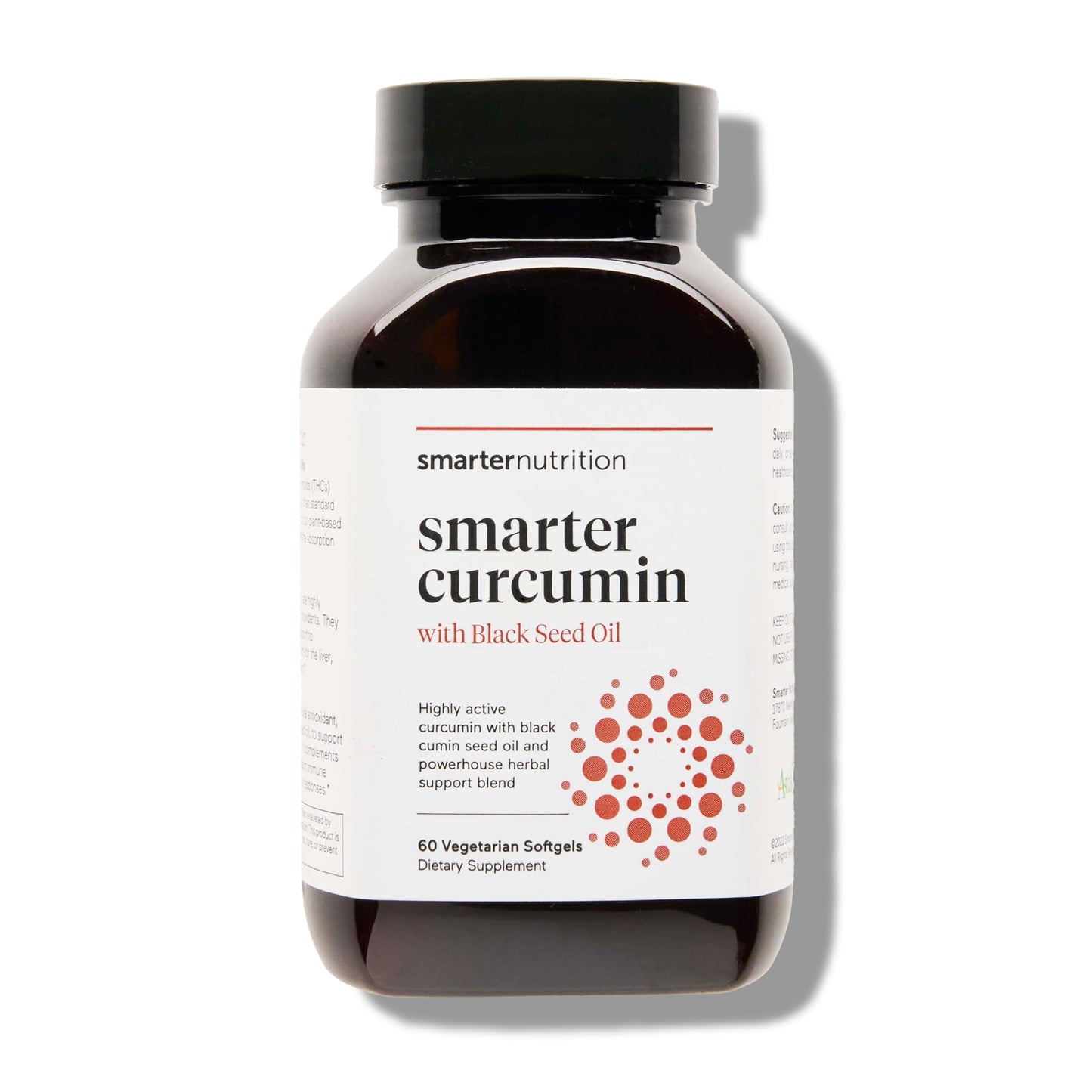 SMARTERNUTRITION Curcumin Softgels – Vegan High Absorption 400 mg Turmeric with Black Seed Oil & Ginger – 95% Tetrahydrocurcuminoids, Non-GMO, USA Manufactured – 60 Ct
