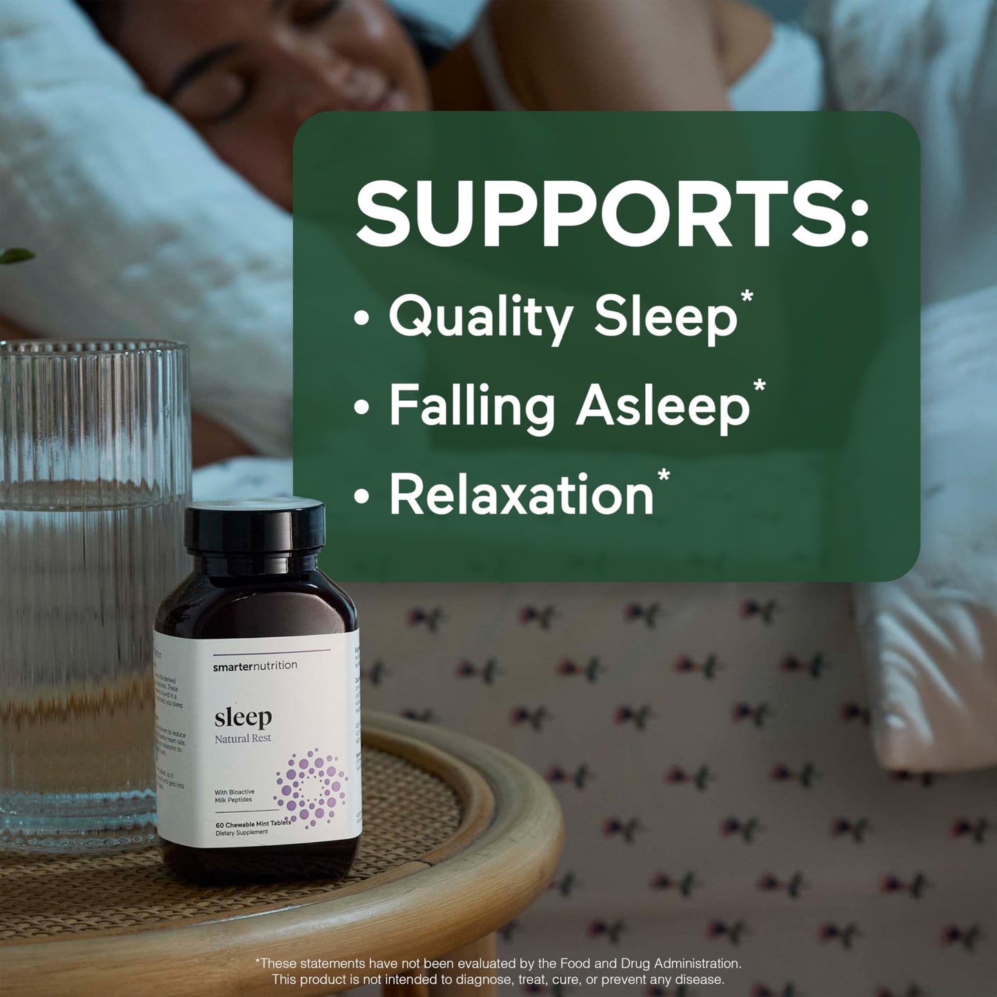 Smarter Sleep Melatonin 4.5mg + Lactium® Dissolvable Tablets – Mint Flavor, Non-GMO, 180 Count (90-Day Supply)