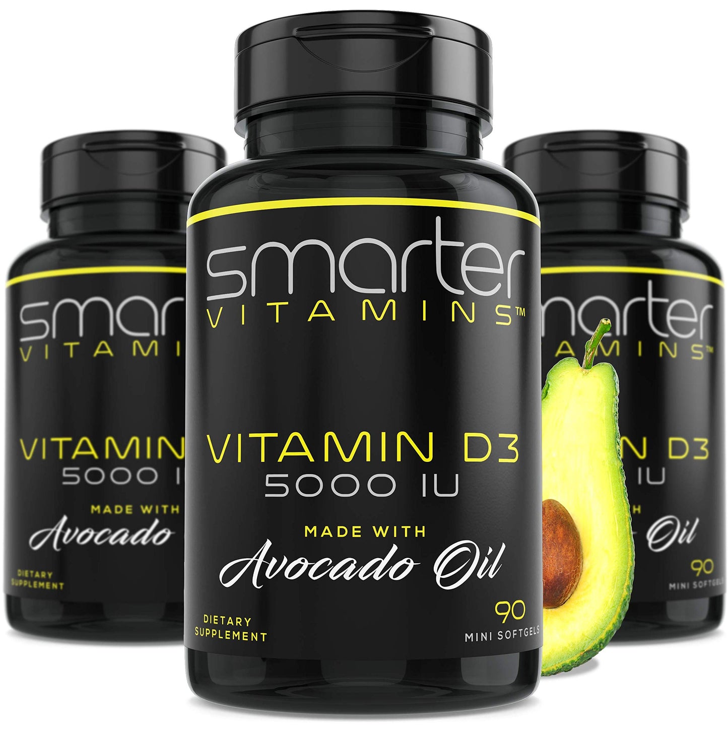 SmarterVitamins D3 5000 IU Avocado Oil — 3 Pack (270 Mini Softgels)