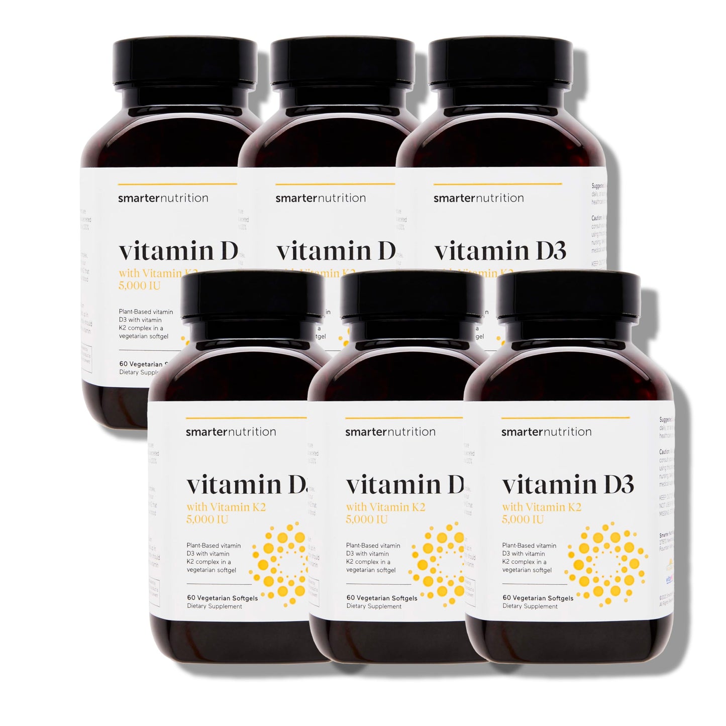 SMARTERNUTRITION Vegan Vitamin D3 5000 IU + Vitamin K2 1100 mcg – Organic Coconut & Olive Oil, 360 Softgels (180-Day Supply)