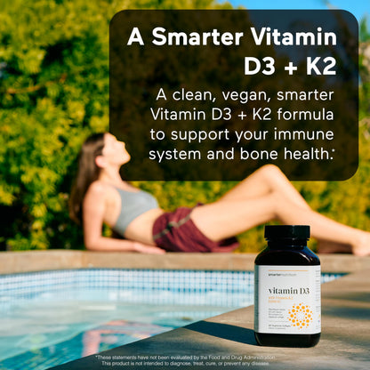 SMARTERNUTRITION Vegan Vitamin D3 5000 IU + Vitamin K2 1100 mcg – Organic Coconut & Olive Oil, 360 Softgels (180-Day Supply)