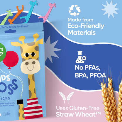 SmartLifeco Biodegradable Kids Flossers – Unflavored, Fluoride & PFA Free
