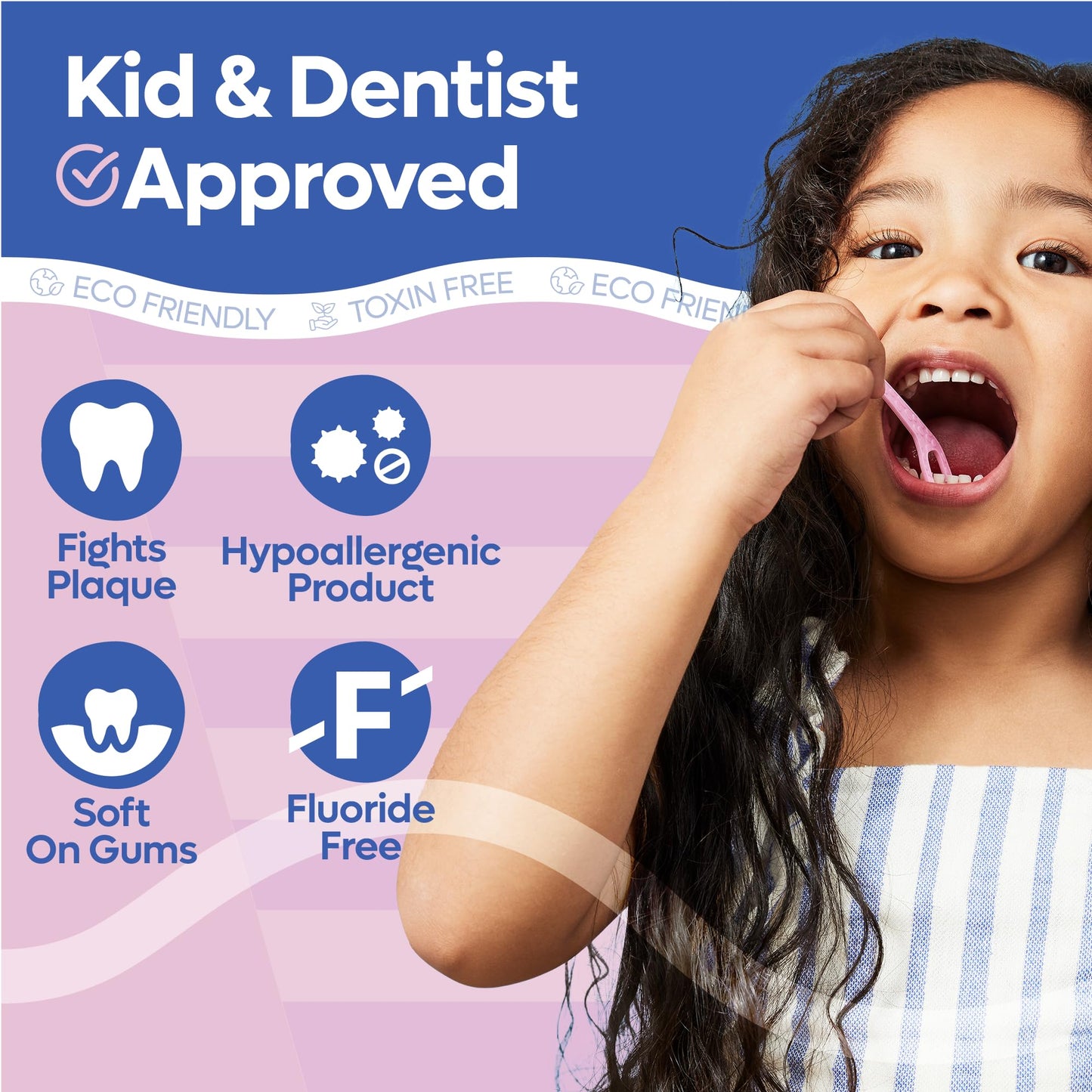 SmartLifeco Biodegradable Kids Flossers – Unflavored, Fluoride & PFA Free