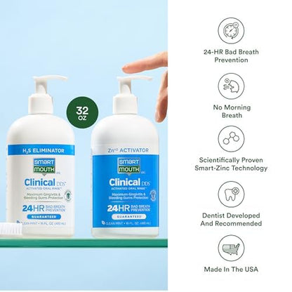 SmartMouth 2-Bottle Activated Mouthwash for Gum Health - 32 oz