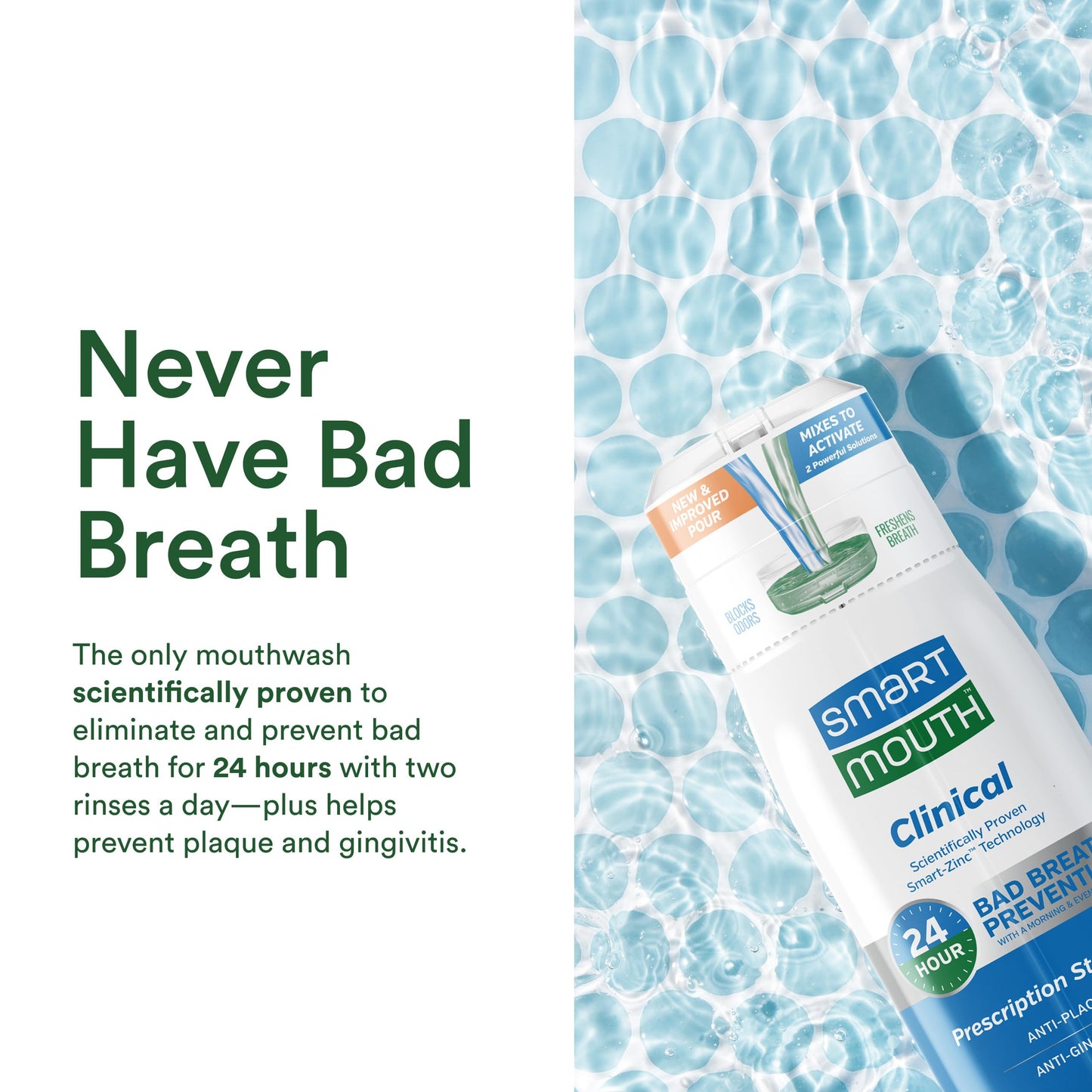 SmartMouth DDS Activated Clinical Mouthwash – Fresh Breath, Gum Health