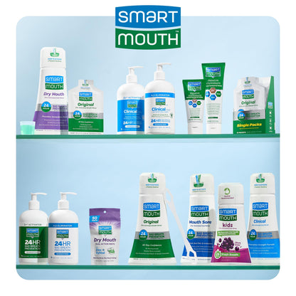 SmartMouth Dry Mouth Dual-Action Mints - Sugar-Free Breath (Mellow Mint), 50 Count, 8 Pack