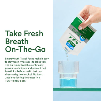 SmartMouth Original Activated Mouthwash – Single Pack Travel, Fresh Mint (50 Count)
