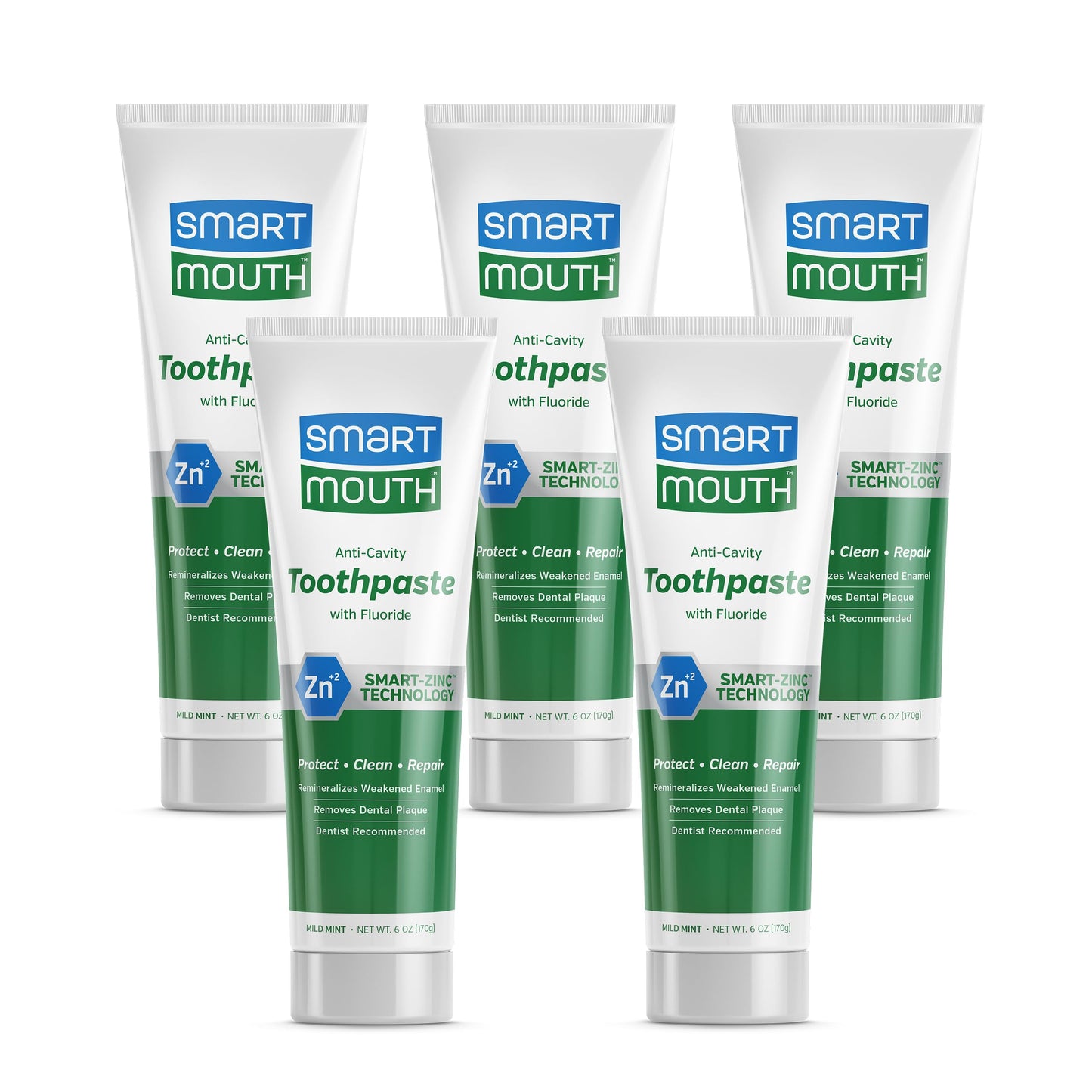 SmartMouth Premium Toothpaste - Elite Oral Health Protection, 6 oz (5 Pack)