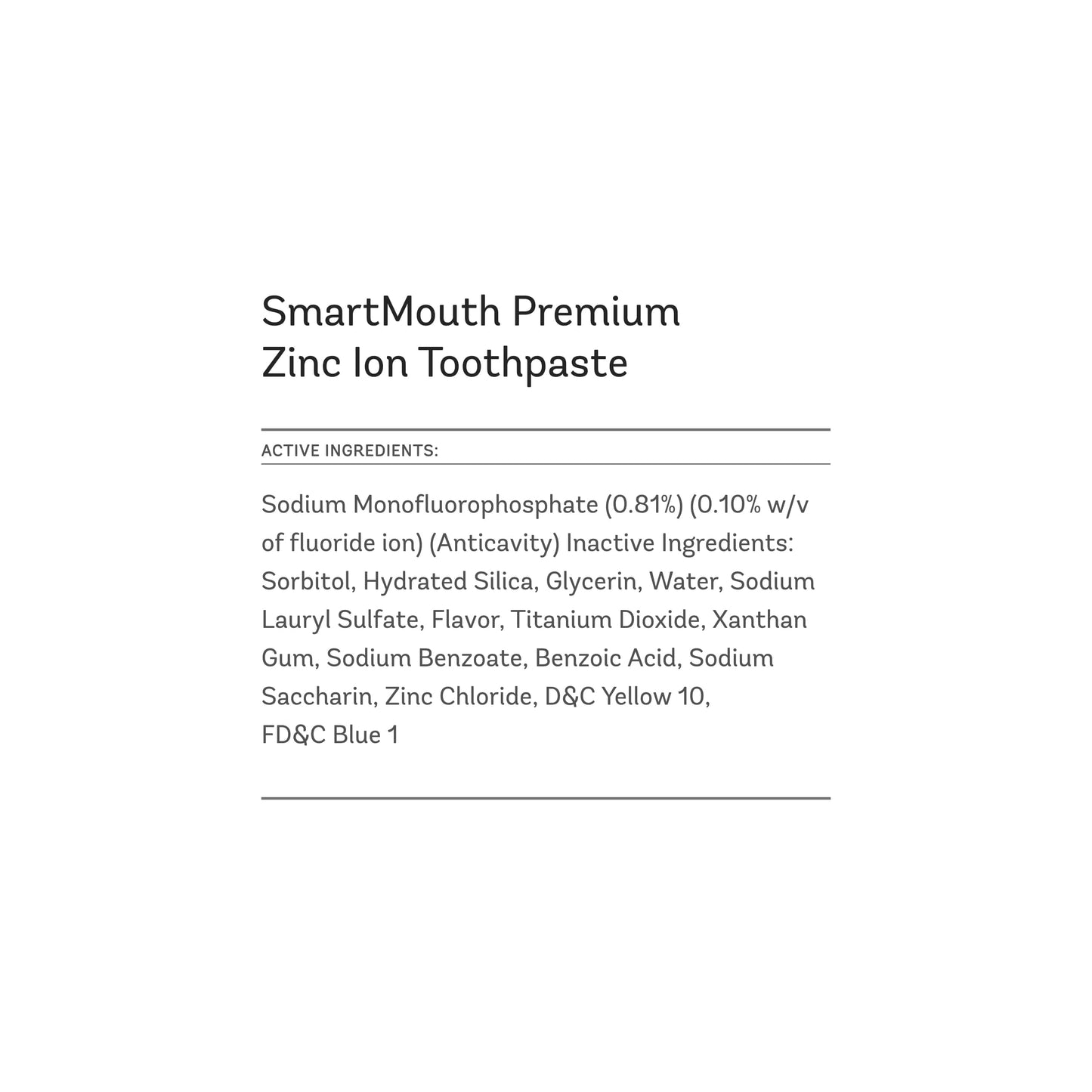 SmartMouth Premium Zinc Ion Toothpaste – Cavity, Enamel & Plaque Protection, 6 oz (1 Pack)