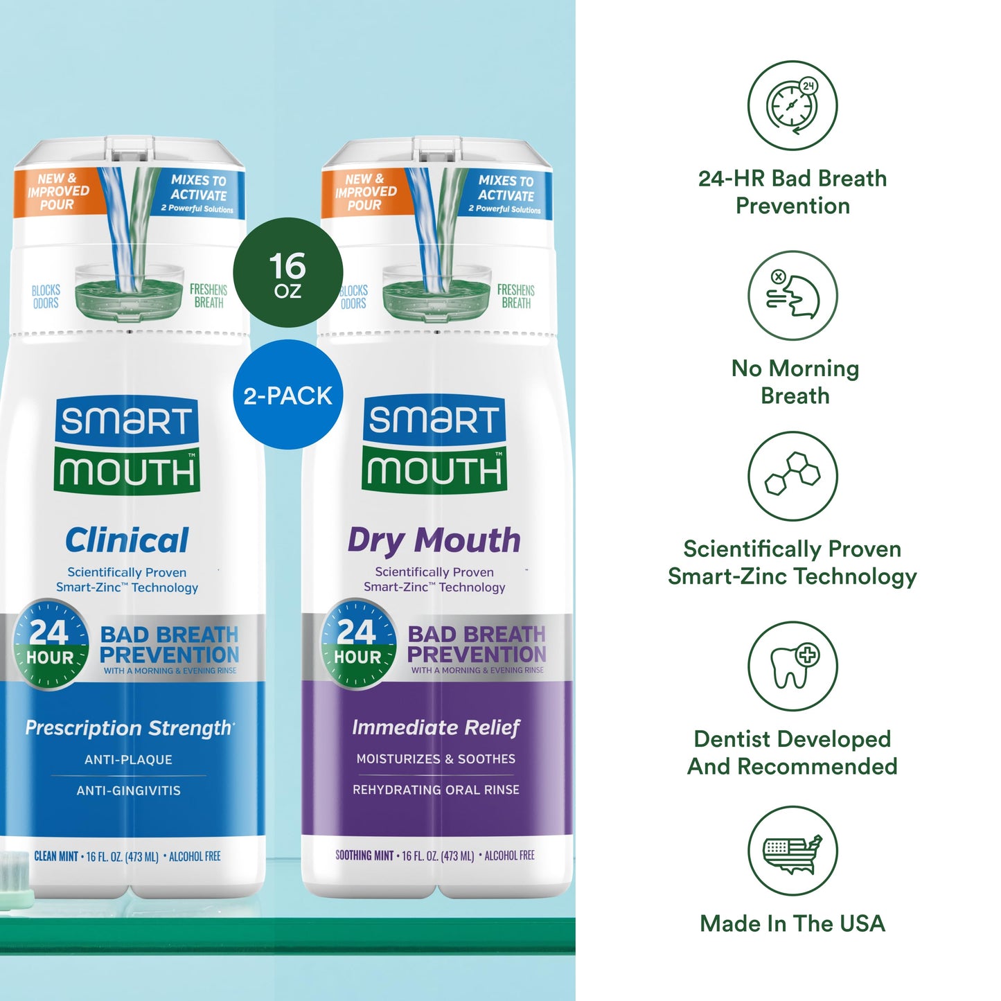 SmartMouth Dry Mouth Activated Mouthwash - 16 oz