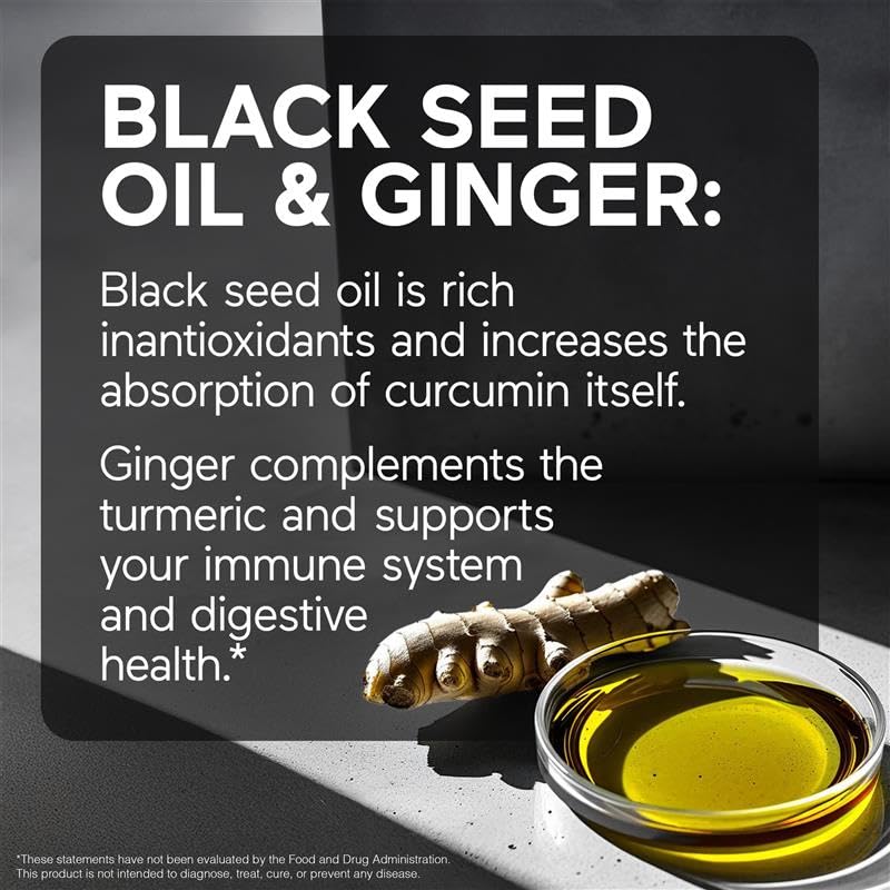 SMARTERNUTRITION Curcumin Softgels – Vegan 400 mg, High Absorption, Black Seed Oil & Ginger, 360 Ct