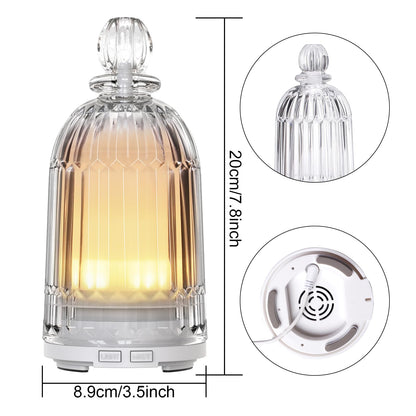 Smartwell Glass Essential Oil Diffuser - 120ml, 7-Color LED, Auto-Off, BPA-Free | Home Office & Bedroom Humidifier