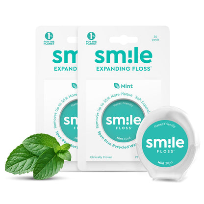 Smile Expanding Floss – Premium Woven Dental Floss with Plant-Based Wax, 2-Pack (30 Yards Each)