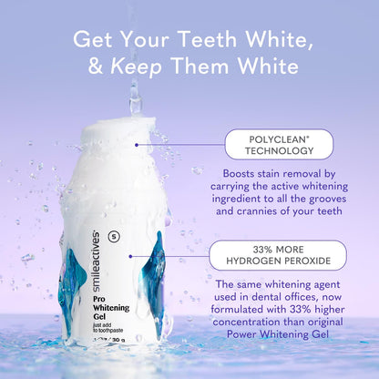 Smileactives Pro Whitening Gel for Toothpaste – 3 Pack (1 oz) | Clinical-Grade Hydrogen Peroxide