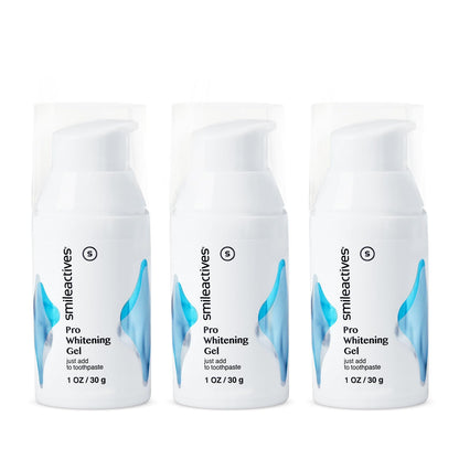 Smileactives Pro Whitening Gel for Toothpaste – 3 Pack (1 oz) | Clinical-Grade Hydrogen Peroxide
