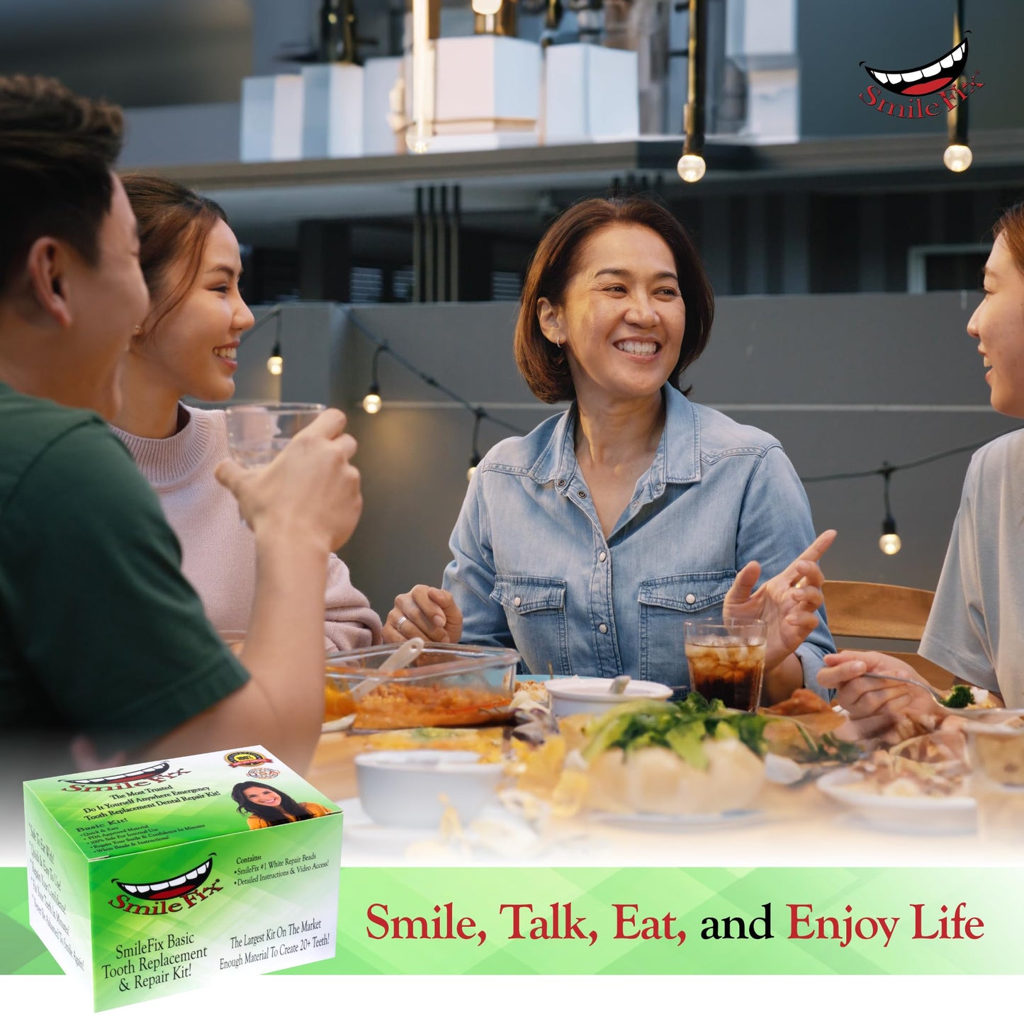 SmileFix Basic Dental Repair - for Missing Or Damaged Teeth - Fix Gaps, Missing Teeth, Spaces, Broken Tooth, Repairs - Fast & Easy - Confident Smiles - BF Products - Durable Compound
