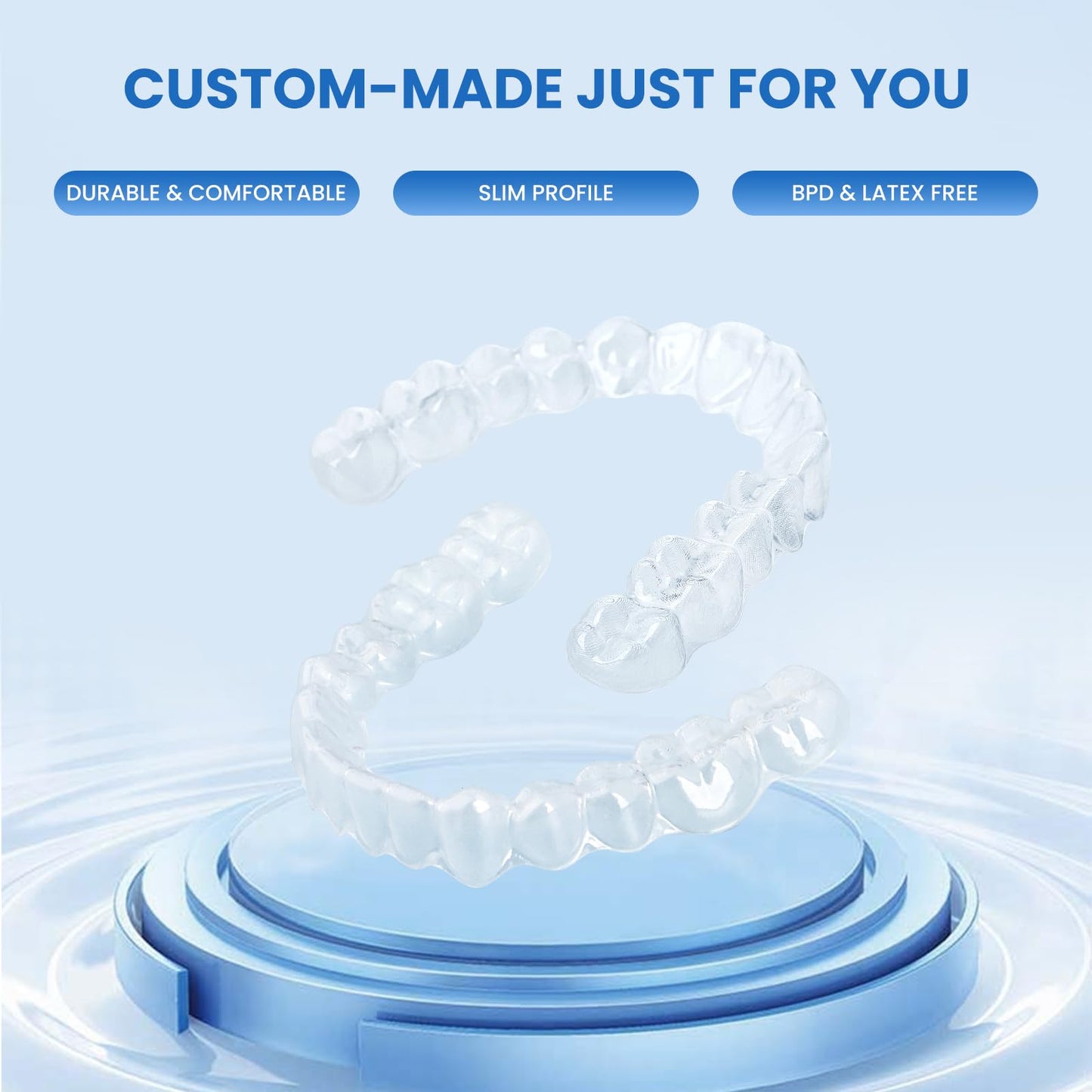 SMILESEEK Clear Retainers (2 Sets) – Upper & Lower BPA & Latex-Free DIY At-Home Retainer Kit