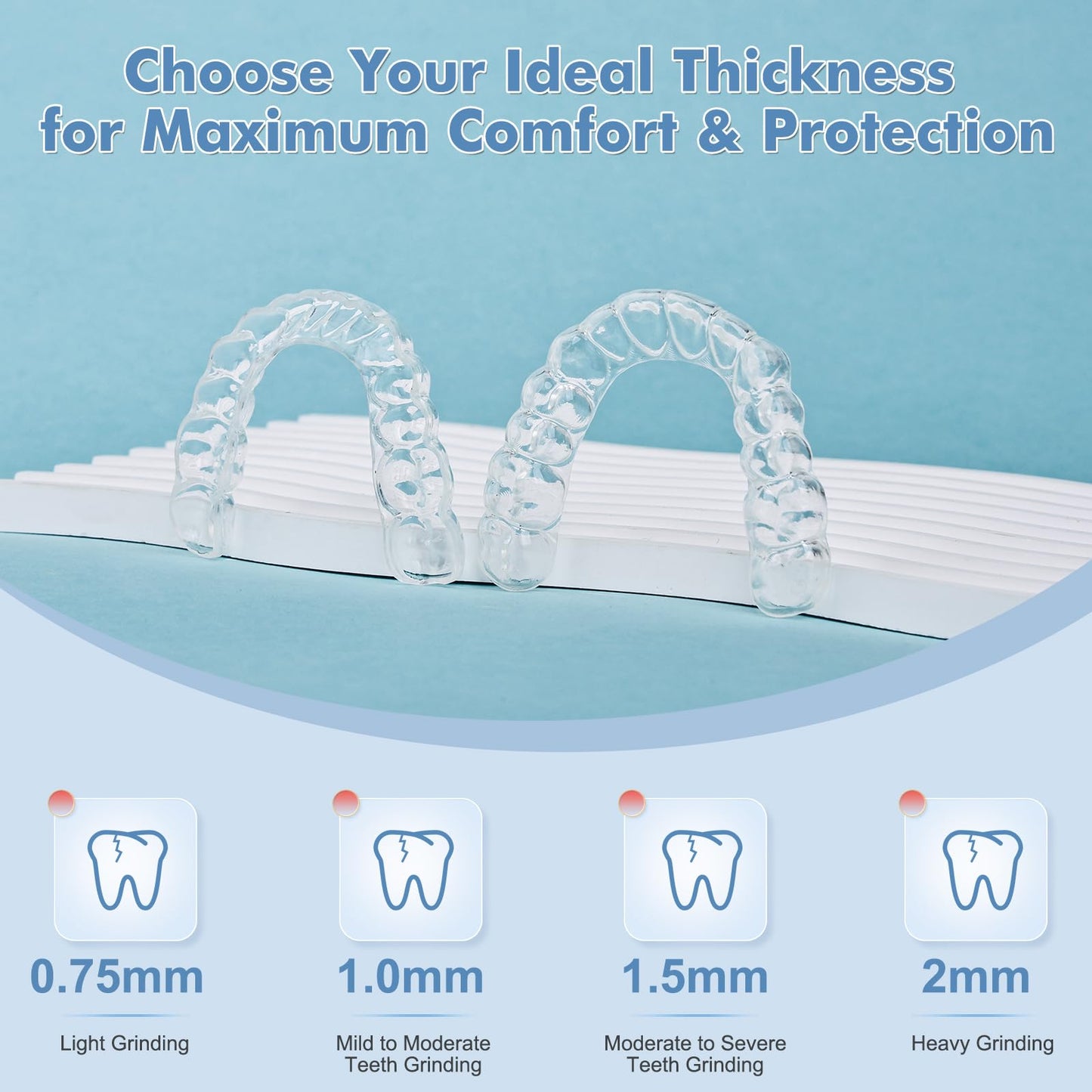SMILESEEK Clear Night Guard for Teeth Grinding & Clenching – BPA-Free Sleep Guard (Adults & Teens)