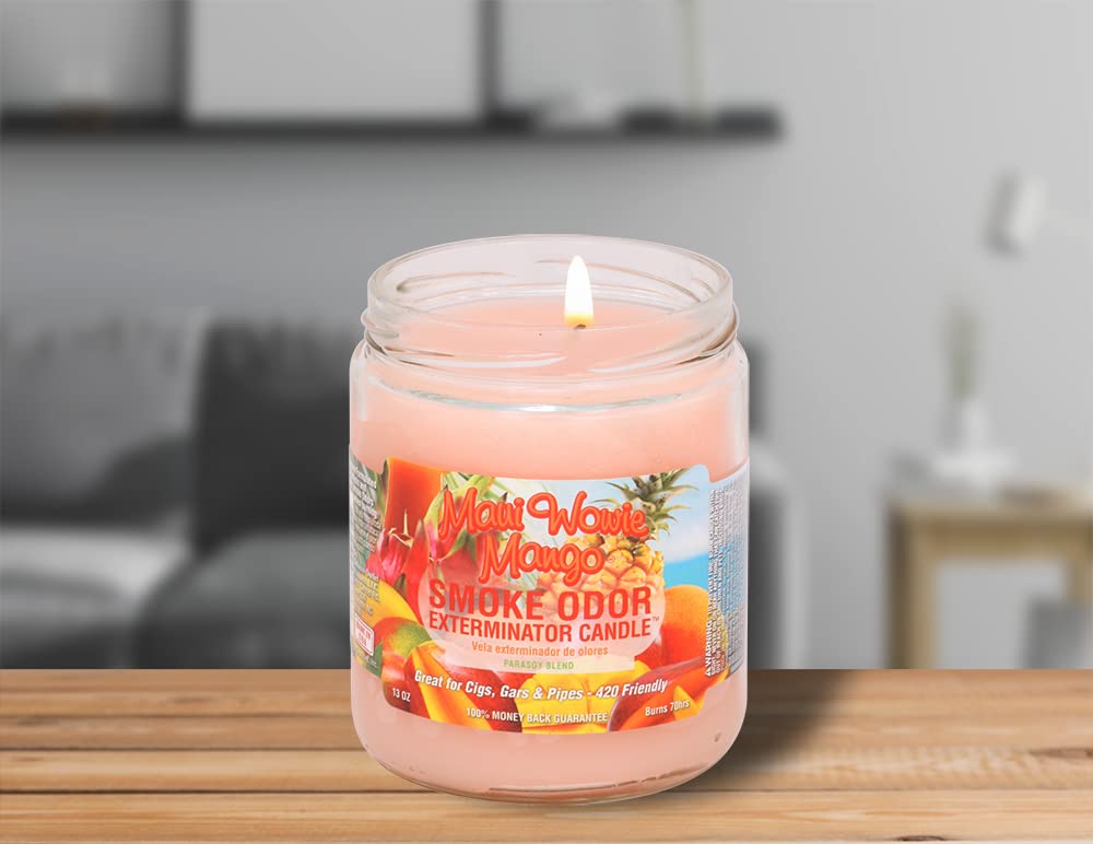 Smoke Odor Exterminator 13oz Jar Candle, Maui Wowie Mango