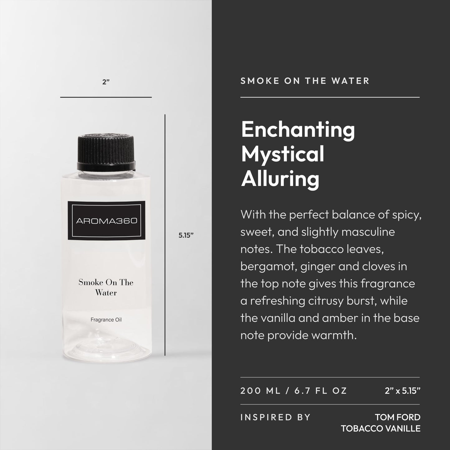 Smoke on The Water 200mL – Aroma360 Fragrance Oil for Diffusers